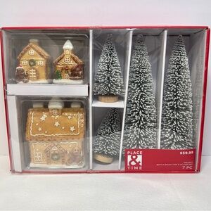 Holiday Bottle Brush Tree & Village Set
